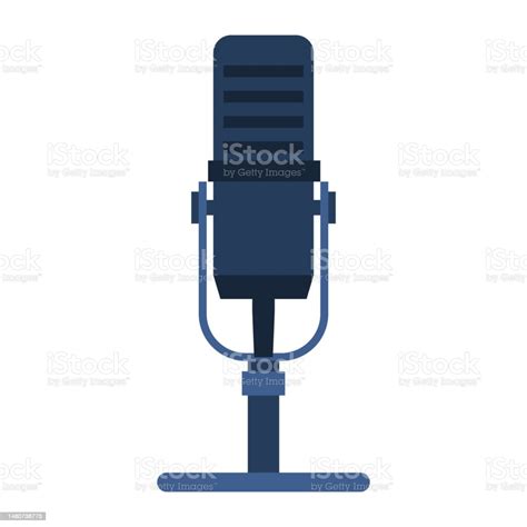 Desk Microphone For Livestream And Gaming Isolated Stock Illustration