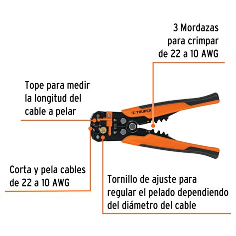 Pinza Pela Cables Autom Tica A Awg Truper Pinzas Pela Cables