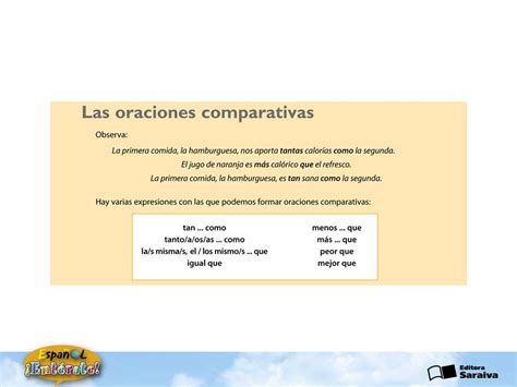 Espanhol Las Oraciones Comparativas