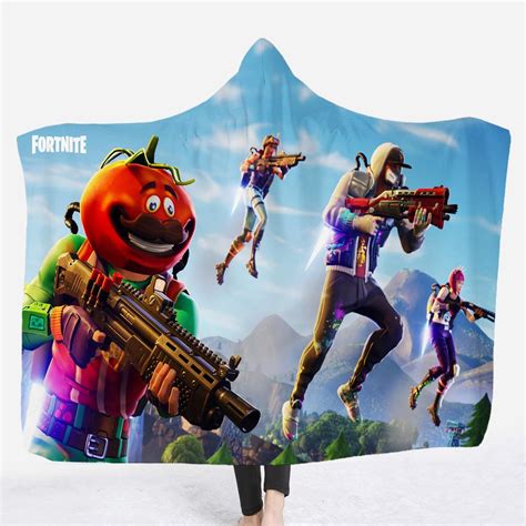 Fortnite Hooded Blankets Fortnite Tomatohead Fleece Hooded Blanket Anime Hoodie Shop