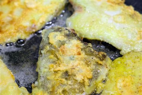 Fried Fish Flounder In A Pan Floured In Flour With Hot Oil Stock Photo Image Of Delicious