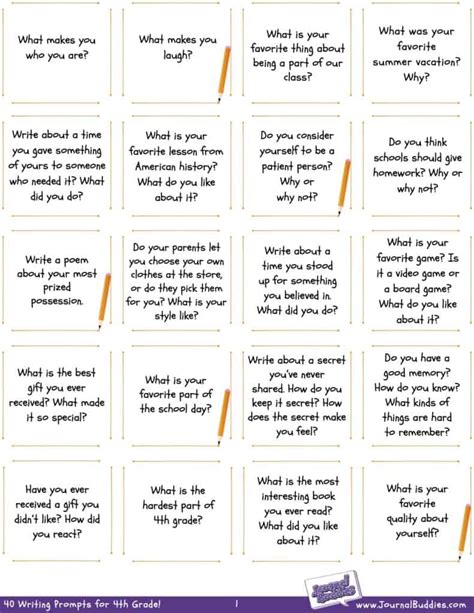 Fun Writing Prompts Fourth Grade