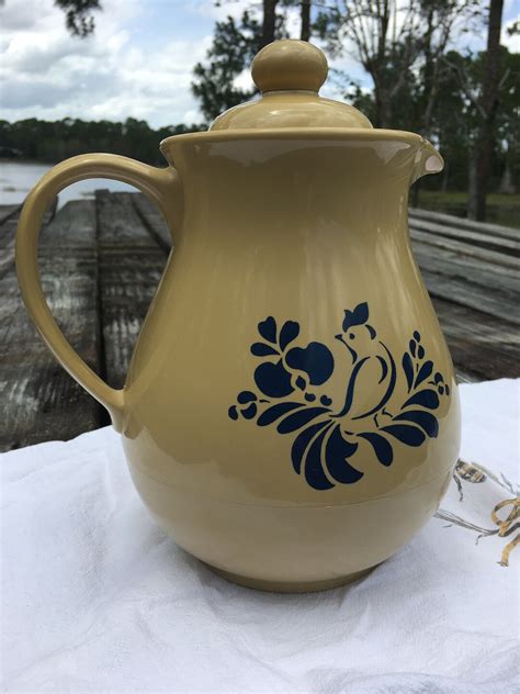 Vintage Phaltzgraff Folk Art Pattern Thermal Carafe Pitcher Kitchen