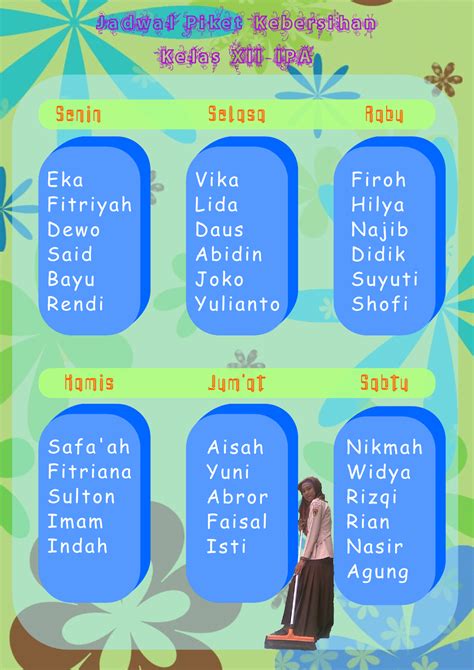 Jadwal Piket Kebersihan Kelas Desain Keren