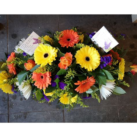 Yellow Purple And Orange Double Ended Spray Belles Florist