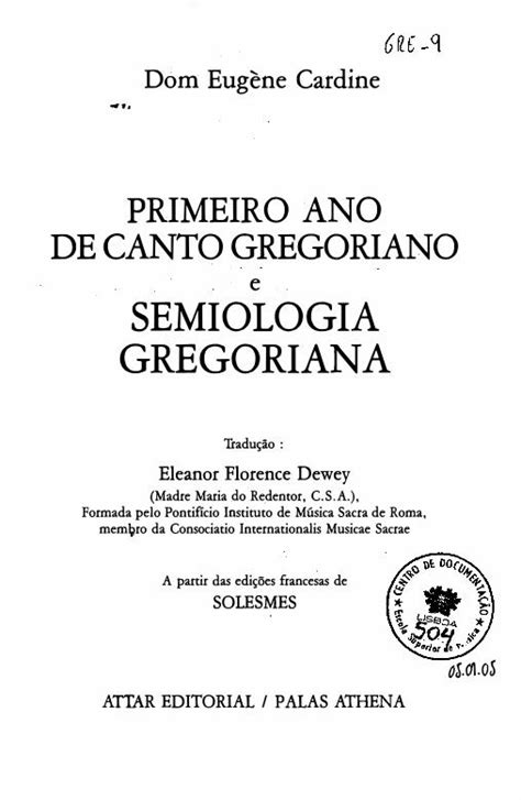 PDF PRIMEIRO ANO DE CANTO GREGORIANO DOKUMEN TIPS