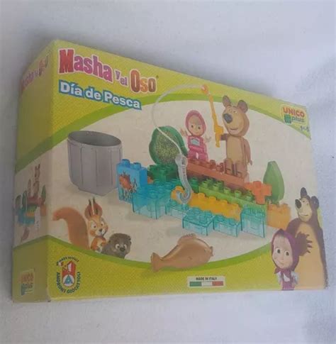 Masha Y El Oso Set Armable Dia De Pesca 29 Bloques Construcc 559 En