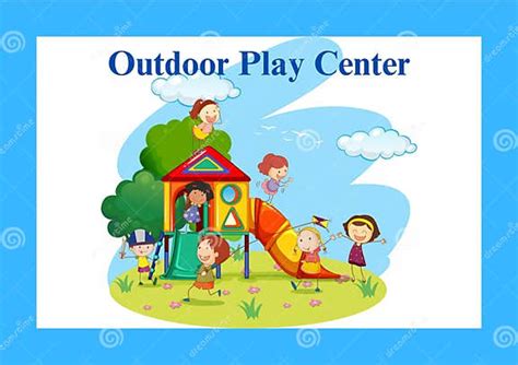 Printable Center Sign Outdoor Play Center Stock Illustration