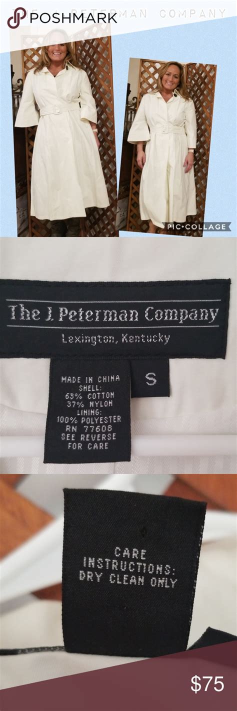 The J Peterman Company Cream Trench Coat Size Small Womens Fashion