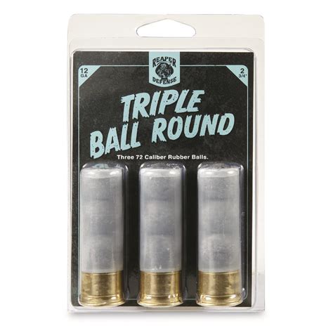 Reaper Defense Triple Ball Round Ammunition 12 Gauge 2 34 72 Caliber