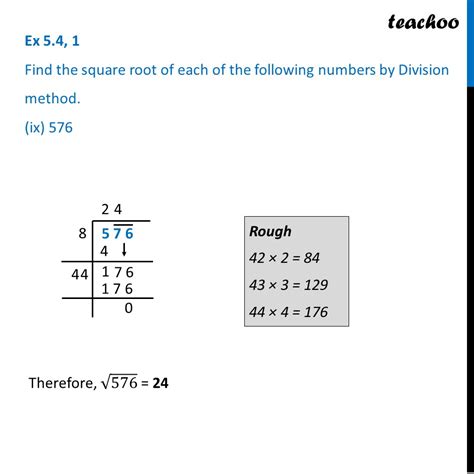 Find Square Root Of 576 By Division Method Teachoo Maths