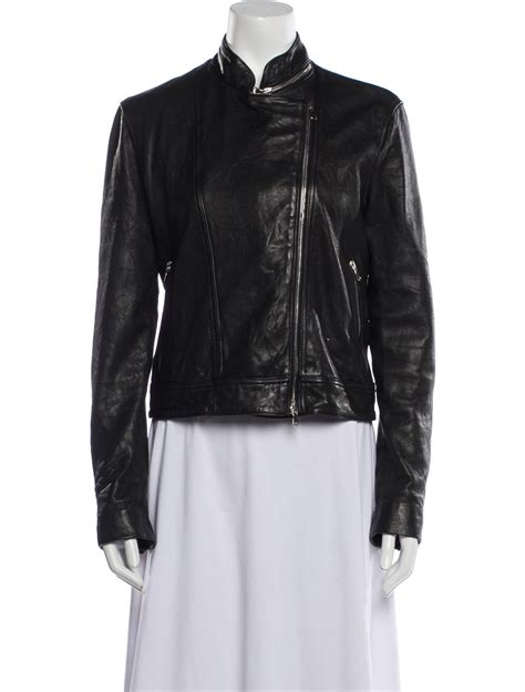 L Agence Lamb Leather Biker Jacket Black Jackets Clothing