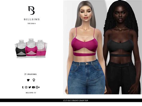 The Sims Resource Cut Out Front Crop Top