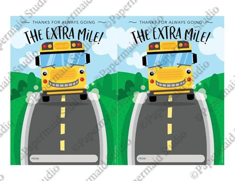 Bus Driver Gift Bus Driver Appreciation Printable Bus Etsy Bus Card