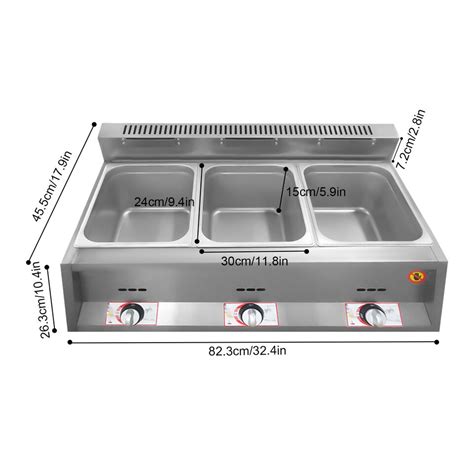 3 Pan Propane Gas Food Warmer Restaurant Tabletop Desktop Countertop