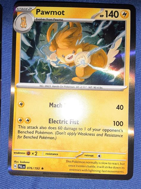 Pawmot 076 193 Paldea Evolved Holo Rare Pokemon NM MINT FOIL FREE