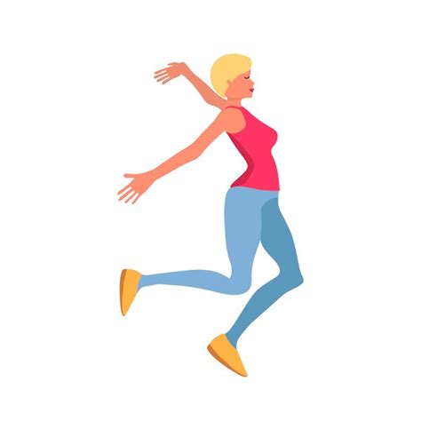 Femme Blonde Aux Cheveux Courts Style Plat Isol Sur Fond Blanc S Ex Cute Et Est Heureux