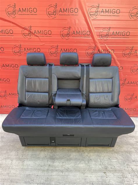 Bench Rear Triple Seat Vw T Anthracite Leather Multivan Caravelle