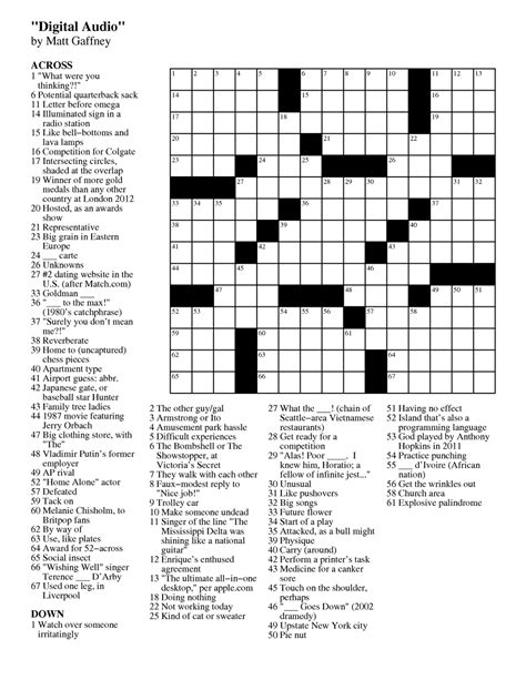 Printable Daily Crossword Puzzle