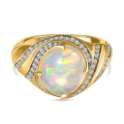 Nat Rlicher Thiopischer Welo Opal Und Zirkon Ring Ct Shoplc