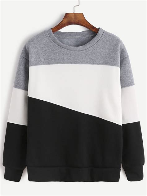 Light Grey Contrast Casual Sweatshirt Casual Sweatshirt Sweatshirts