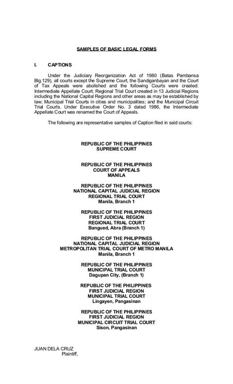 Acknowledgement Sample Legal Forms Philippines At Elijah Elliston Blog