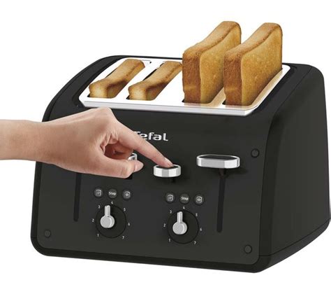 Tefal Retra Tf700n40 4 Slice Toaster Matt Black Fast Delivery Currysie