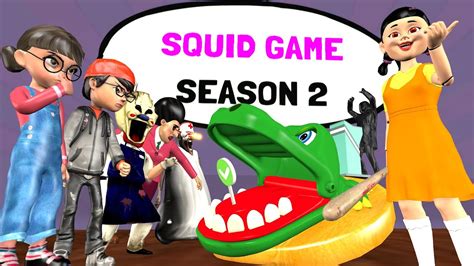 Scary Teacher 3D Vs Squid Game Jump And Trying Turn Crocodile Dentist