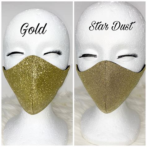 Glitter Face Mask Sparkle Glimmer Bling Mask 23 Colors Etsy