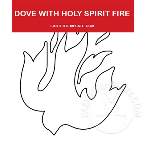 Free Pentecost Holy Spirit Flame Dove Easter Template