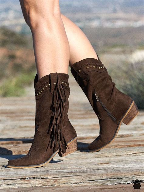 Venta Botas Cowboy Flecos En Stock