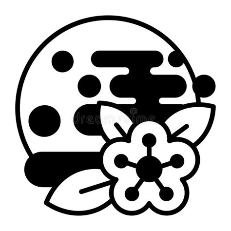 Moon With Flower Beautifully Designed Vector Stock Vector
