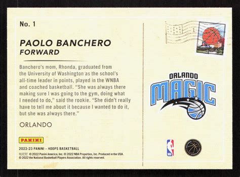 2022 23 Panini NBA Hoops Paolo Banchero Rookie Greetings Winter 1