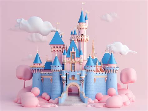 Premium Photo Pink Cartoon Castle