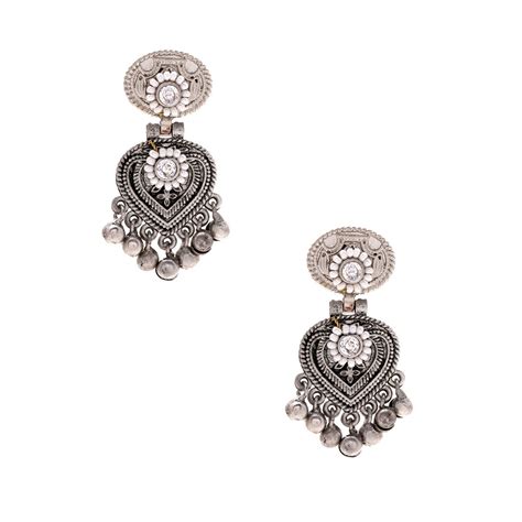 Buy Priyaasi White Pearl Drop Earrings Online