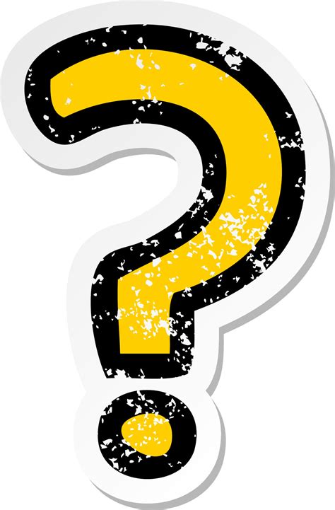 Distressed Sticker Of A Cute Cartoon Question Mark 10266841 Vector Art