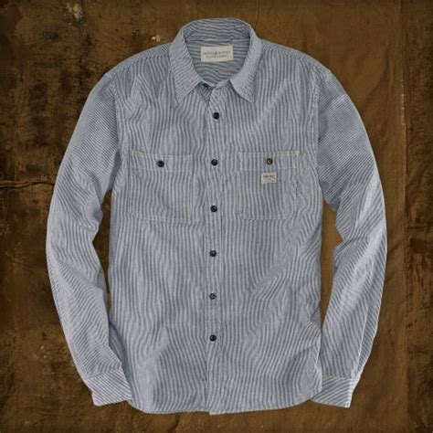 Denim And Supply Ralph Lauren Railroad Striped Ward Shirt In Blue For Men