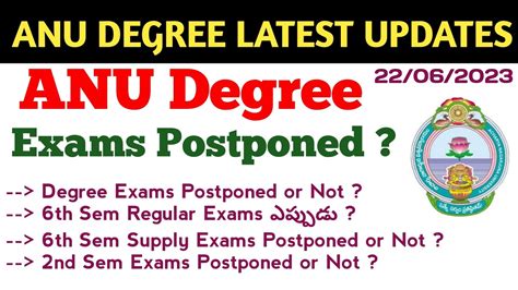 Degree Exams Latest Updates Anu Degree Exams Postponed Ug Exams