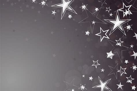 Free Vector | Realistic silver stars background