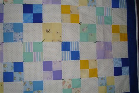 Four Patch Baby Quilt 37x29 For A Baby Boy