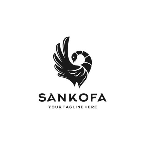 Sankofa Bird Logo Design Vector Illustration Sankofa Bird Emblem