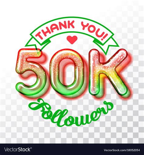 Thank You 50k Followers Royalty Free Vector Image