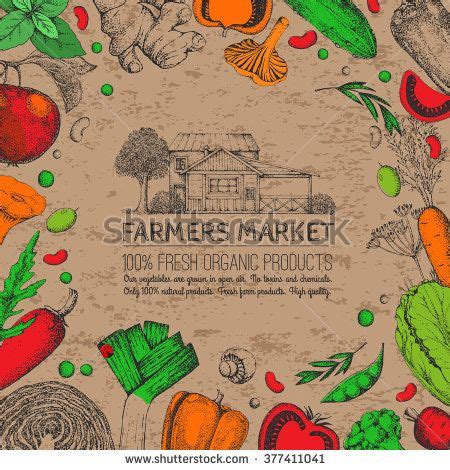 Farmers food design template. Vintage farm logo and vegetables. Labels ...