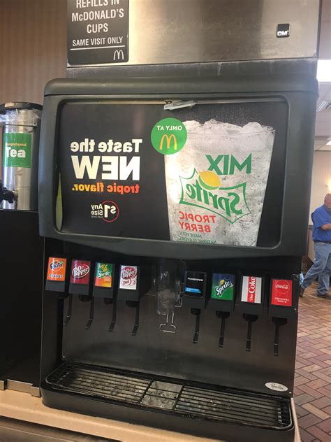 This mirrored soda fountain poster in a McDonald’s. : r/mildlyinfuriating