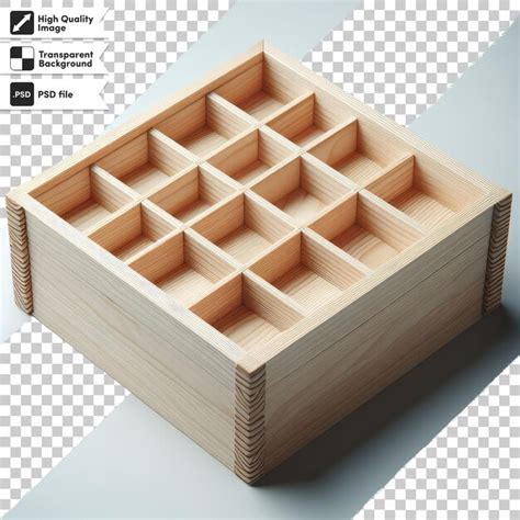 Premium Psd Psd Wooden Box On Transparent Background