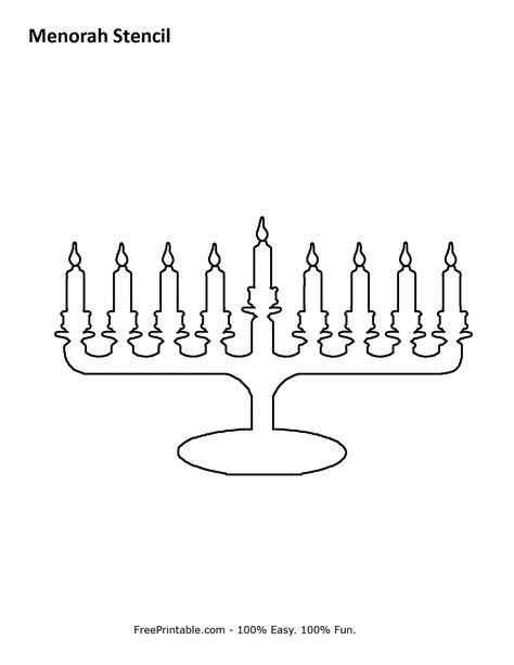 Free Printable Menorah Template