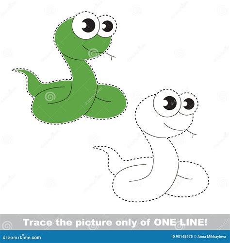 Page To Be Traced Kid Tracing Educational Game Stock Vector