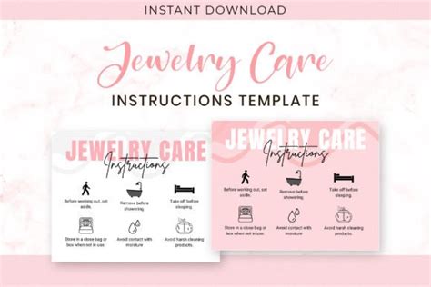 Editable Jewelry Care Card Canva Pdf Graphic By Snapybiz Creative Fabrica