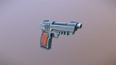 Virtual Gallery – 3d Low Poly Pistol - thegameassetsmine