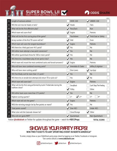 Poker Odds Spreadsheet In Printable Super Bowl Props Party Game Odds ...